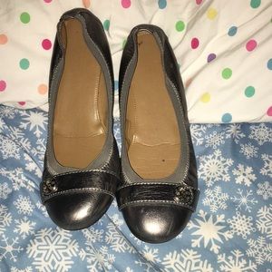 COACH silver flats